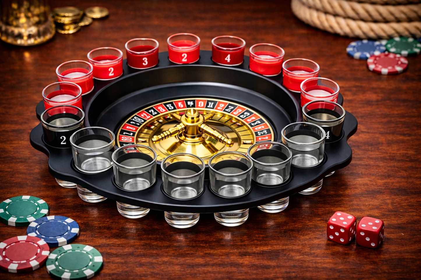 Rulet Shot Oyunu – Eğlenceli İçki Partisi Seti