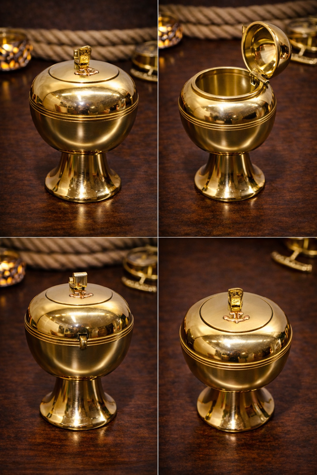 Ayaklı Gold Metal Küllük