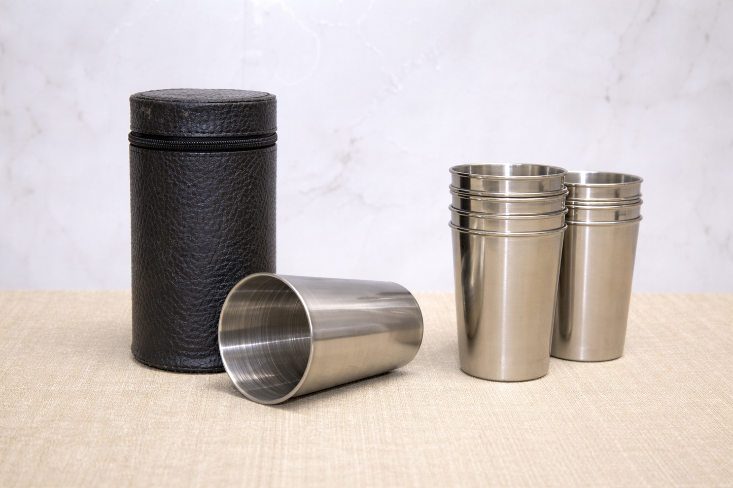 Stainless Steel Shot Glass Set – With Carrying Case (5-Piece)