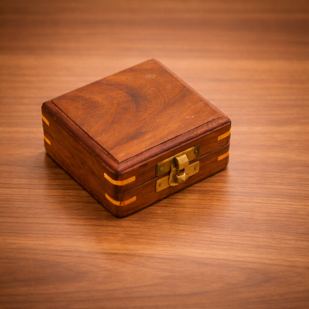 Vintage Pusula Ahşap Kutu Seti