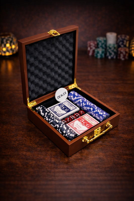 Poker Seti 100 Çip Deri Çantalı