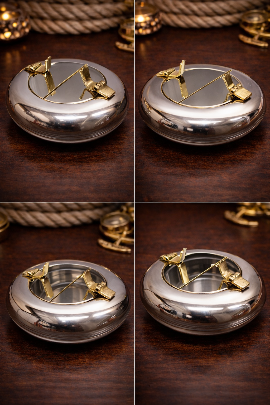 Altın Detaylı Lüks Kapaklı Küllük