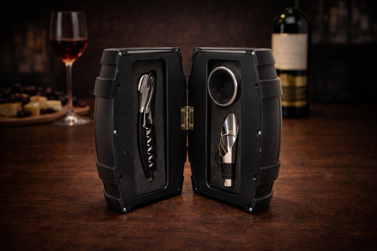 3 Parça Fıçı Tasarımlı Şarap Aksesuar Seti